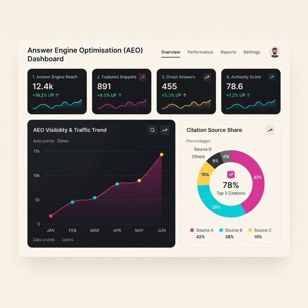 Dashboard & metrics — Answer Engine Optimisation