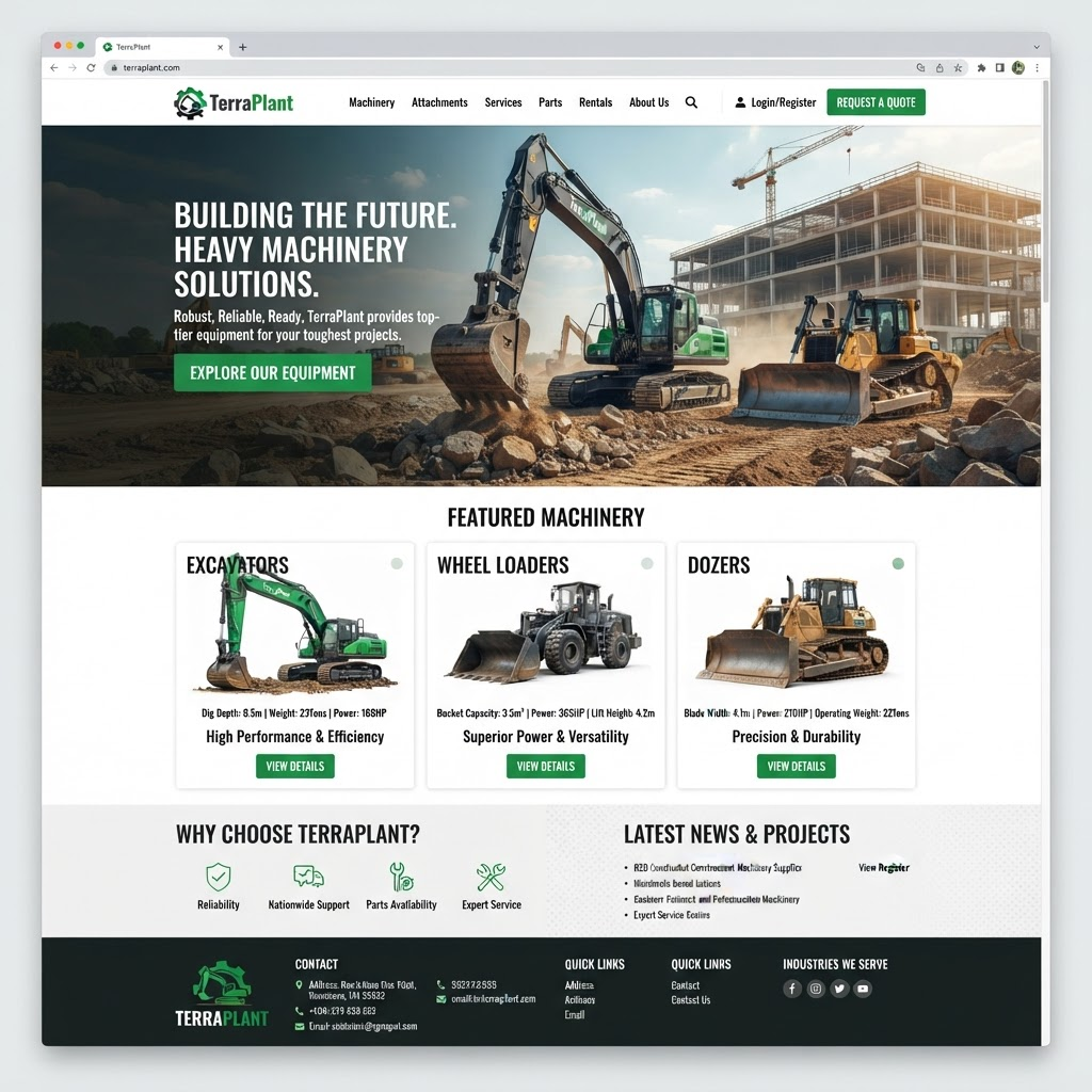 TerraPlant website design mockup
